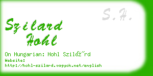 szilard hohl business card